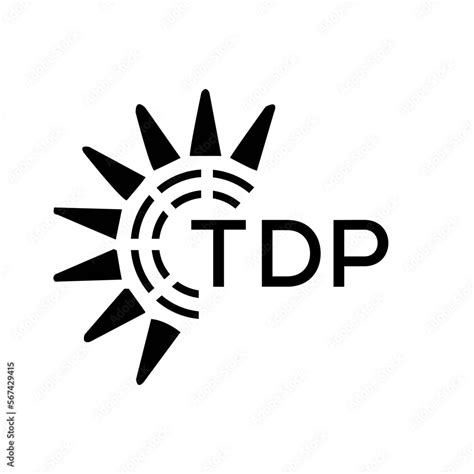 TDP letter logo. TDP image on white background and black letter. TDP technology Monogram logo ...