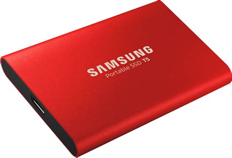 Best Buy: Samsung T5 500GB External USB Type C Portable Solid State Drive Metallic Red MU-PA500RWW
