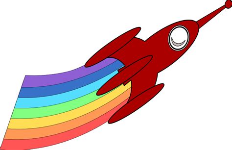 Rainbow Rocket - Openclipart