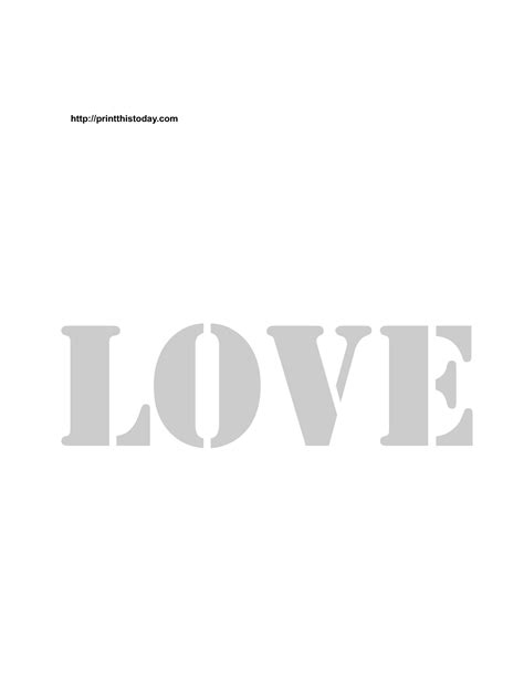 Free Printable Love Stencils | Print This Today | Free stencils ...