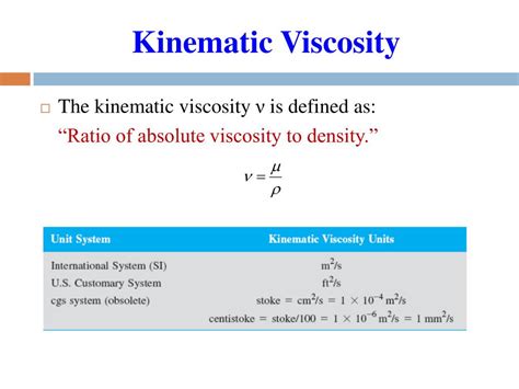 Kinematic viscosity - sekahere