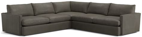 Lounge Deep Leather 3-Piece Sectional Sofa + Reviews | Crate & Barrel