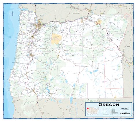 Large Administrative Map Of Oregon State With Roads H - vrogue.co