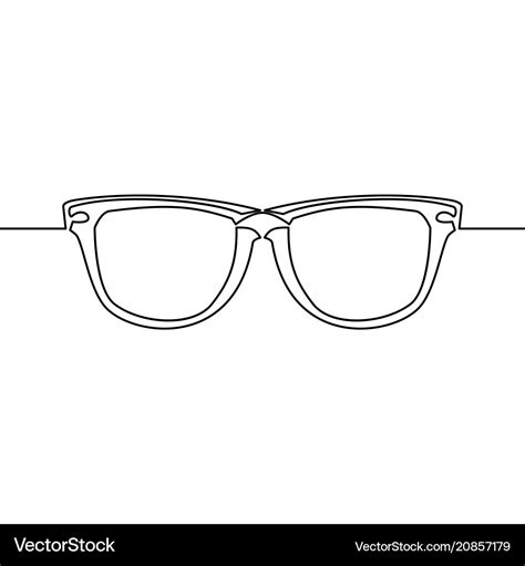 One line drawing of isolated eye glasses Vector Image