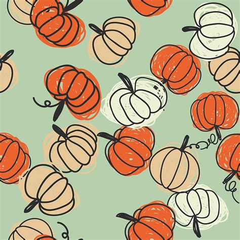 Seamless pattern with pumpkins. Beautiful background for Thanksgiving, halloween, autumn ...