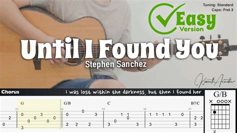 Until I Found You - Stephen Sanchez | Fingerstyle Guitar | TAB + Chords + Lyrics Chords - Chordify