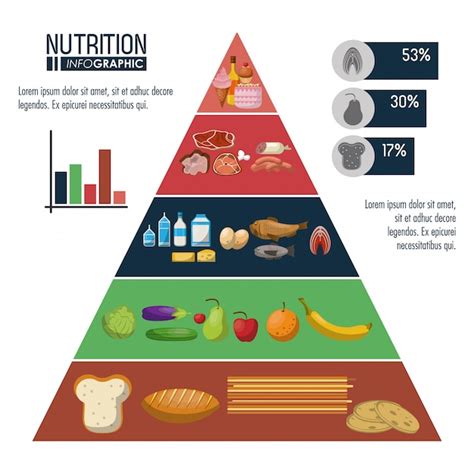 Premium Vector | Nutrition and food pyramid infographic