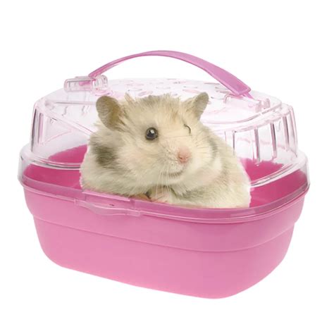 Hamster House Cabin Cage for Hamster Small Animals Carrier Case Transparent Home Carry Cage ...