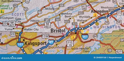 Map Image of Bristol, Virginia Stock Photo - Image of gate, nearby: 284009168