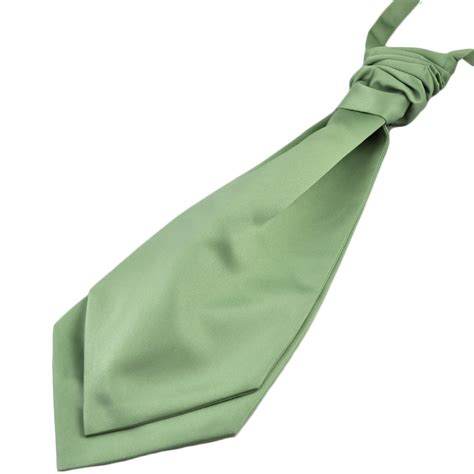Plain Sage Green Men's Scrunchie Wedding Cravat from Ties Planet UK