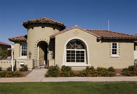 Exterior Brown, Tan and Mediterranean Stucco and Stone House - South ...