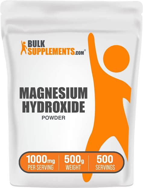 Amazon.com: BulkSupplements.com Magnesium Hydroxide Powder - Food Grade Magnesium Hydroxide ...