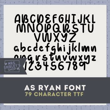 AS Ryan Font by Mrs Shirley's Shop | TPT