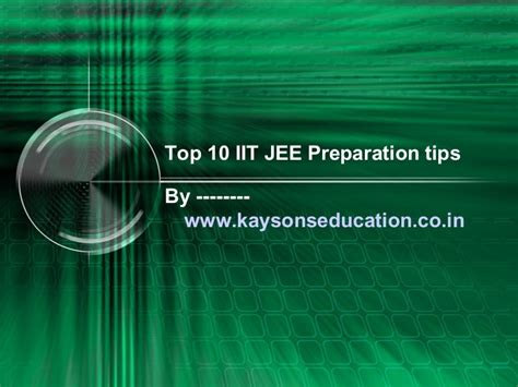 Top 10 IIT JEE Preparation Tips