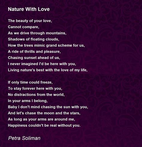 Nature With Love - Nature With Love Poem by Petra Soliman