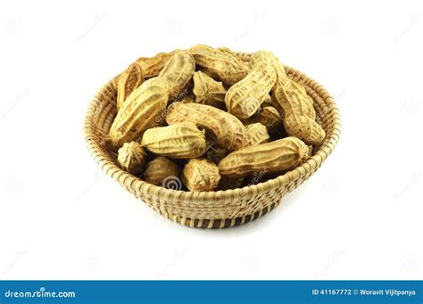 Peanuts in basket stock photo. Image of cooking, healthly - 41167772