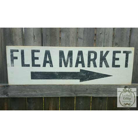 Flea Market Sign Arrow Wall Decor Market Sign Handpainted