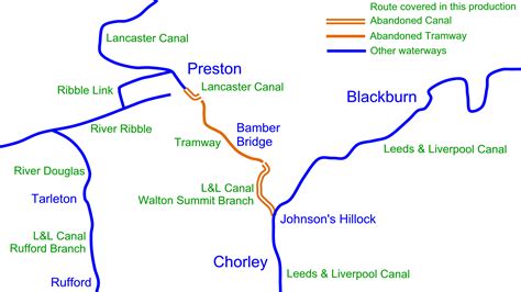 √ Lancaster Canal Map Bridge Numbers