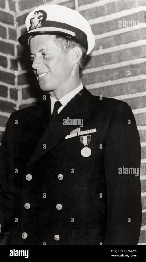 JFK - Photograph of Lieutenant John Fitzgerald Kennedy in Navy uniform ...