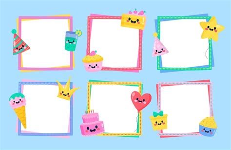 Free Vector | Drawn birthday collage frame collection