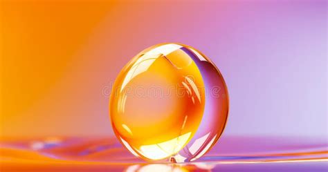 3d Background Rendering of Round Gold Glass. Glass Material with Girly ...