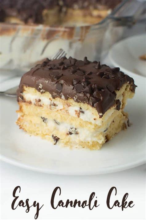 Easy Cannoli Cake | Nibble and Dine | Only 6 Ingredients!