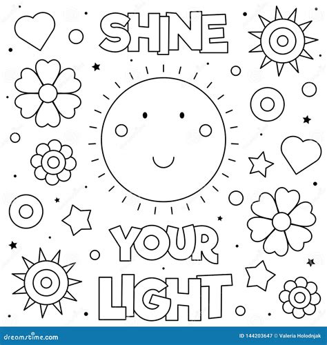 Shine Your Light. Coloring Page. Vector Illustration. Sun ...