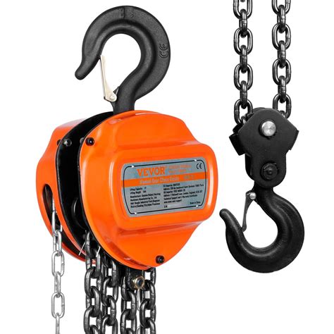 VEVOR Manual Chain Hoist, 2 Ton 4400 lbs Capacity 10 FT Come Along, G80 Galvanized Carbon Steel ...