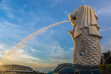 Premium Photo | The Merlion fountain statue