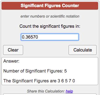 Significant Figures Counter