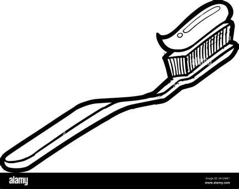 Toothbrush hand drawn illustration. Black and white vector Stock Vector Image & Art - Alamy