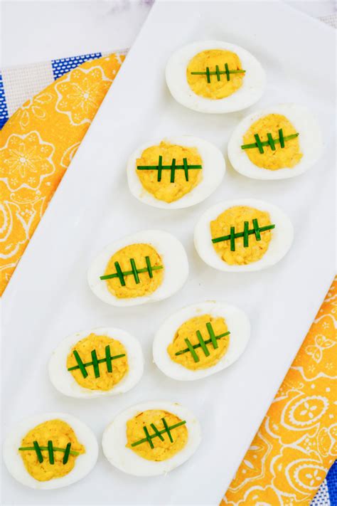 Football Deviled Eggs - The Rockstar Mommy