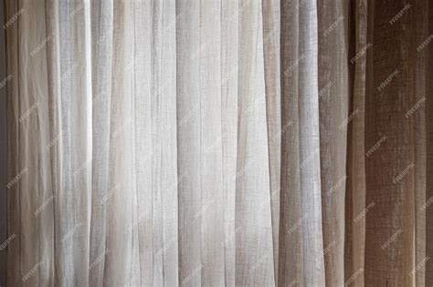 Premium Photo | Beige curtains in the bedroom of a house