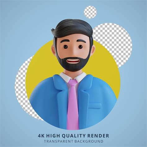 Premium PSD | Business manager 3D cartoon avatar portrait