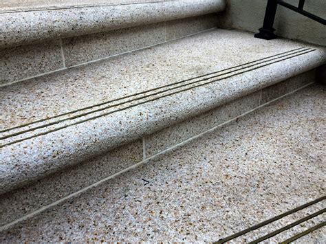 Hand carved Golden Dune Granite stair treads, The Belvedere restaurant, outdoor terrace | Stone ...