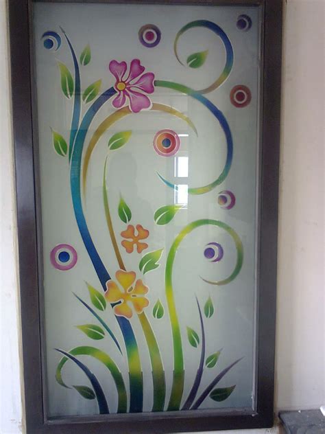 French Window Glass Glass Colour Etching Designs Flowers - Mariiana-blog