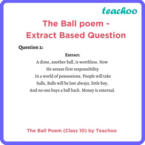 [English Class 10] The Ball Poem - Extract Based Question (Teachoo)