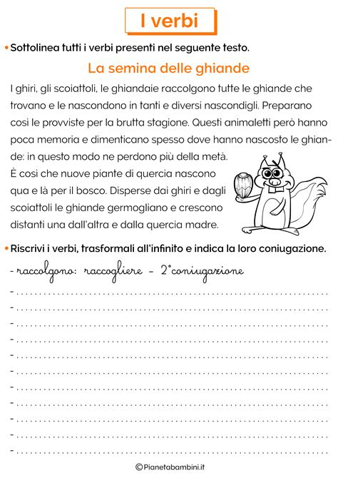 Azioni o Verbi: Esercizi per la Scuola Primaria | PianetaBambini.it