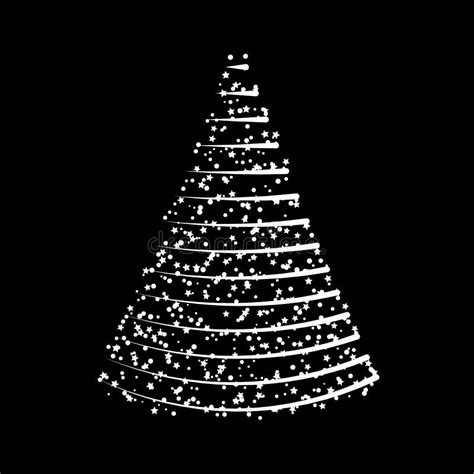 Christmas Tree from Lights Design Isolated on Black Background Stock ...