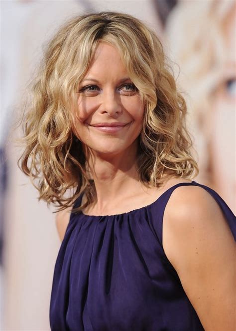 Feminine Soft Wavy Curly Long Bob Hairstyle - Meg Ryan Hairstyles ...