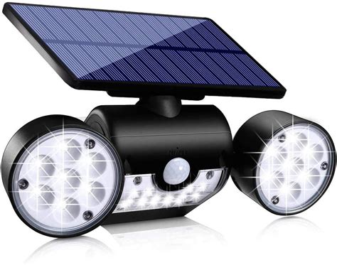 Solar Lights Outdoor Motion Sensor 30 LED Solar Flood Light Dual Head Spotlights IP65 Waterproof ...