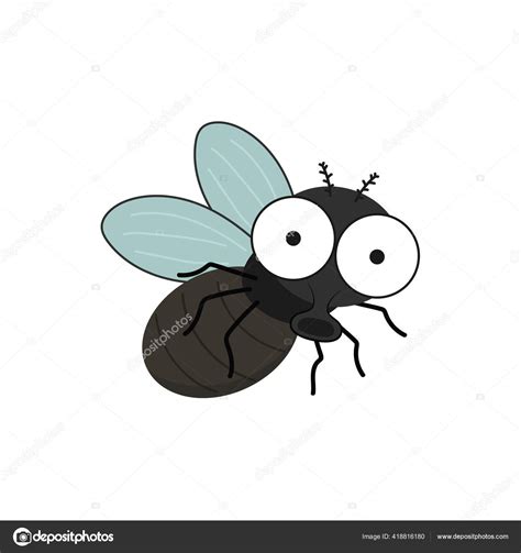 Fly Cartoon Vector Fly Cartoon White Background Stock Vector by ...