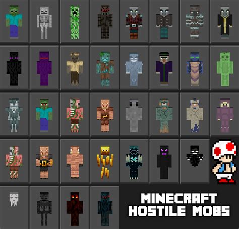 MCPE/Bedrock Minecraft Hostile Mobs 1.1 (Skin Pack) – Minecraft Skins ...