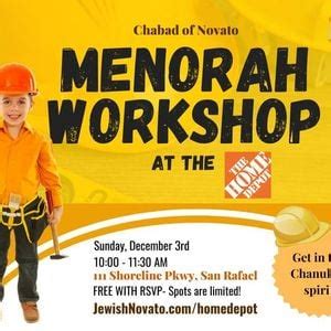 Chanukah Menorah Building Workshop at Home Depot, The Home Depot (San Rafael, CA), December 3 ...