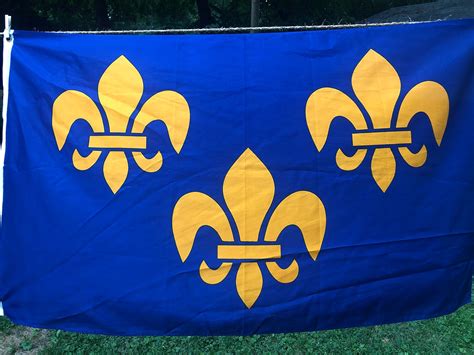 Fleur De Lis Flag -3 on Blue | Spring Valley Lodges