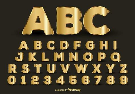 Golden alphabet - Download Free Vector Art, Stock Graphics & Images