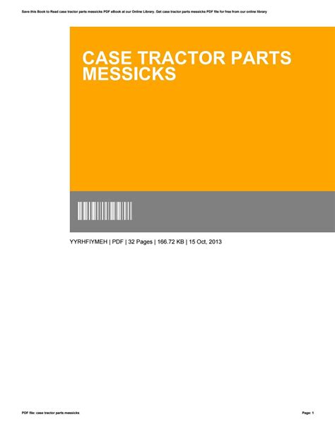 Case tractor parts messicks by cetpass60 - Issuu