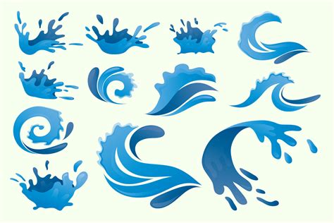 Water Splash Icon Vector Set Graphic by Alit Design · Creative Fabrica