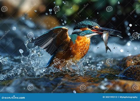 Shot Of A Kingfisher Diving Underwater Generative AI Stock Image | CartoonDealer.com #292281355