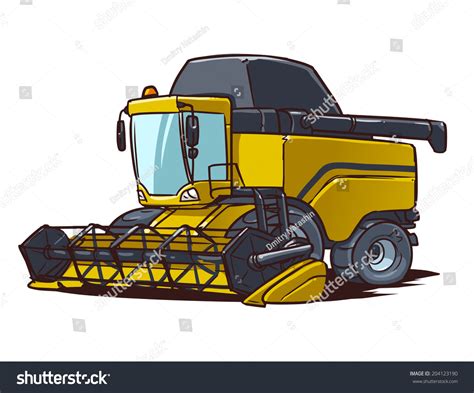 Harvester Combine Cartoon Illustration Stock Vector 204123190 - Shutterstock